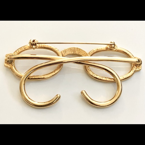 Vintage eyeglasses goldtone brooch - Picture 2 of 2